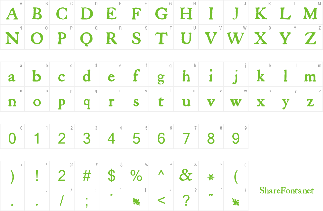 Font Tuer's Cardboard preview